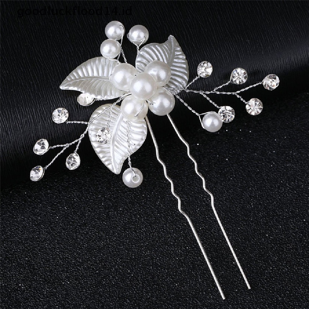 [OOID] Wedding Bridal Hair Comb Clip Crystal Rhinestone Flower Faux Pearl Hairpin ID