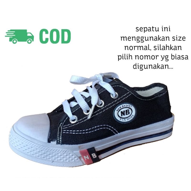 Sepatu Sekolah NB Anak TK Dan SD Tali