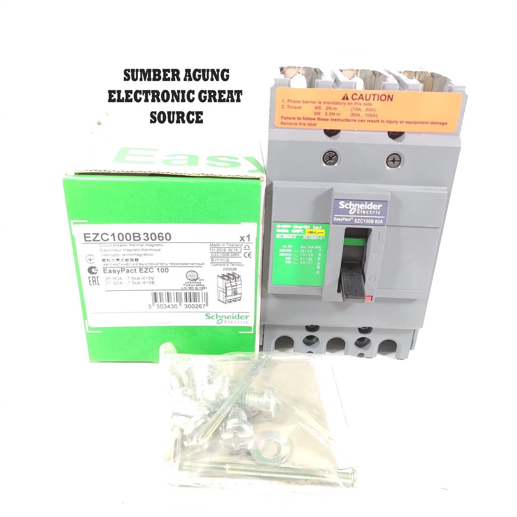 Schneider EZC 60A 3P 3Phase EZC100B3060 Easy Pact Asli Original Ori