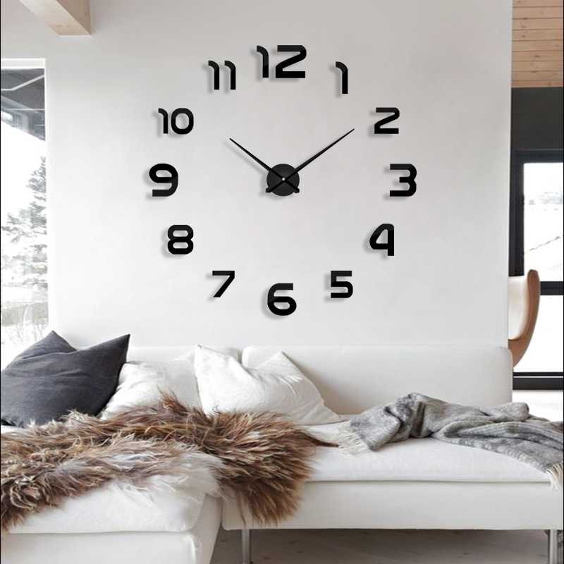 Jam Dinding DIY Besar JD 16 Giant Wall Clock Quartz 80-130cm Dekorasi Ruangan Rumah Unik Menarik