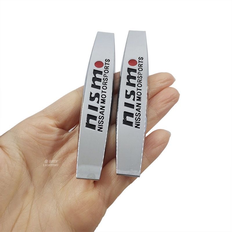 2pcs Stiker Emblem Logo Nissan NISMO Bahan Metal Untuk Dekorasi Mobil Nissan