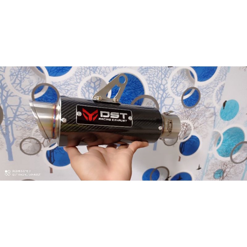 Knalpot original DST Racing carbon full stenlis knalpot racing universal intel 50mm-2