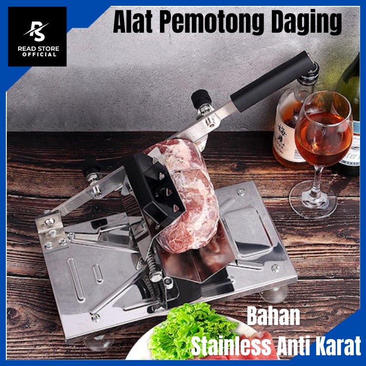 Alat Mesin Potong Pemotong Pengiris Daging Rendang Sate Kurban Buah Sayur Kentang Beku Keripik Stain