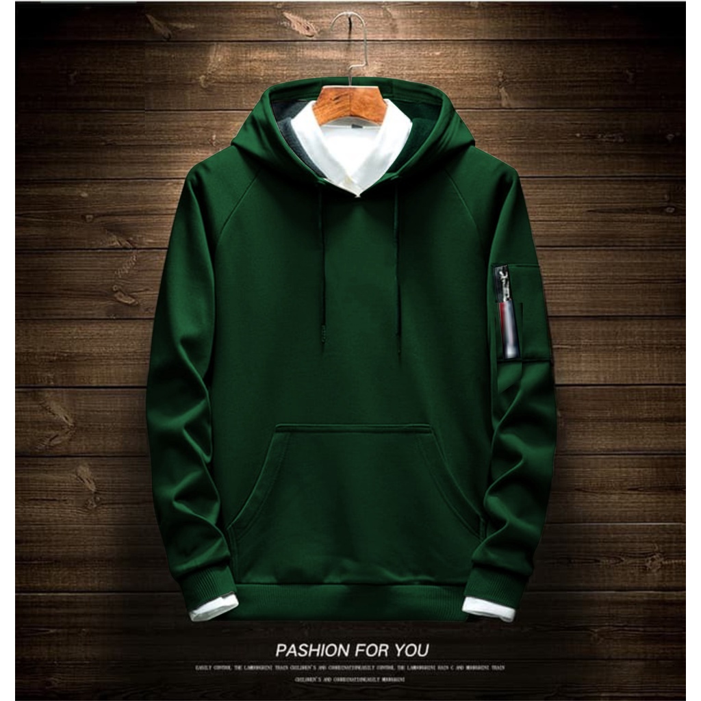 JAKET HOODIE POLOS PRIA WANITA JUMBO DEWASA FLEECE TERBARU