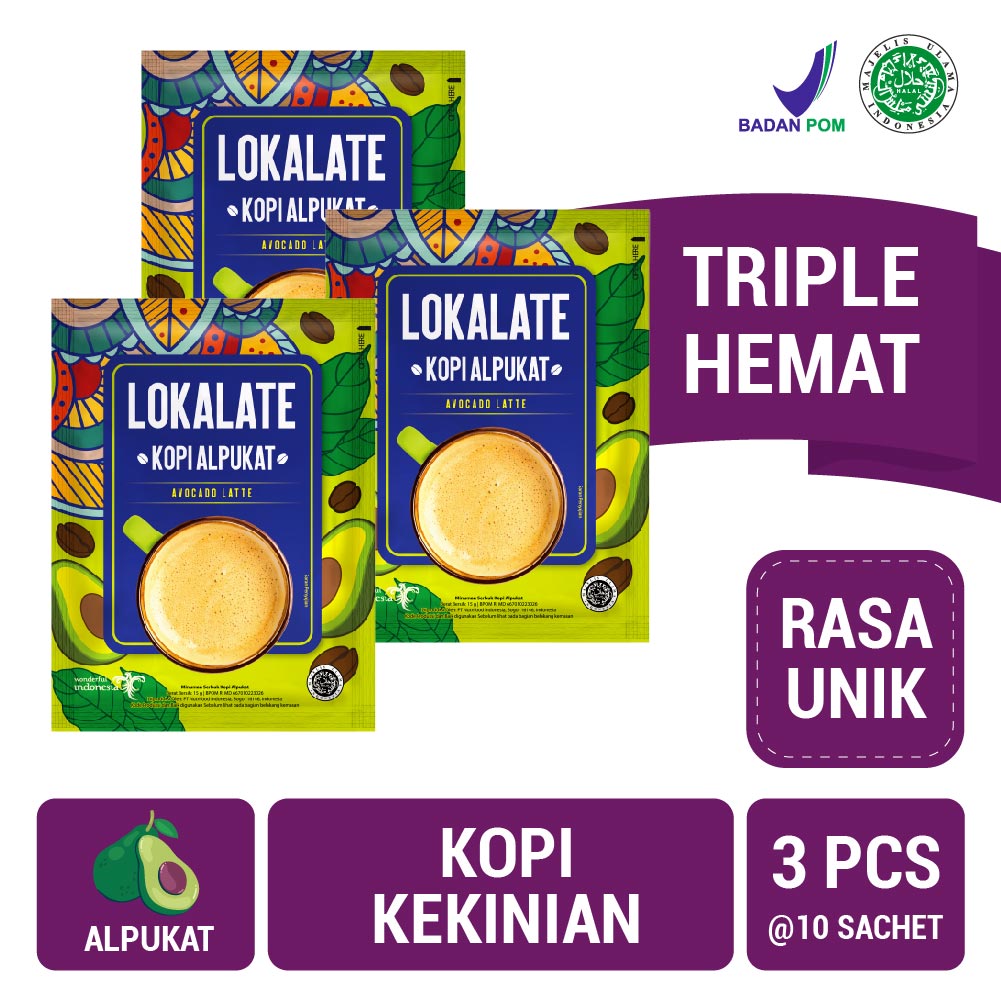 

Lokalate Kopi Alpukat 10s' x 3 Pcs