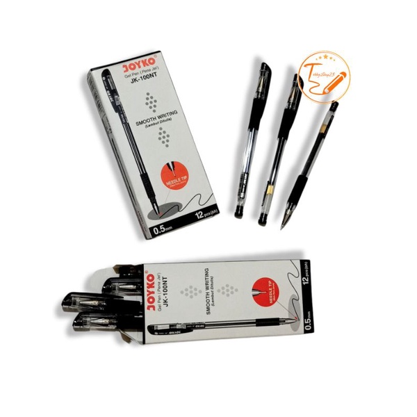 

Selusin pulpen gel joyko JK-100 NT tinta hitam