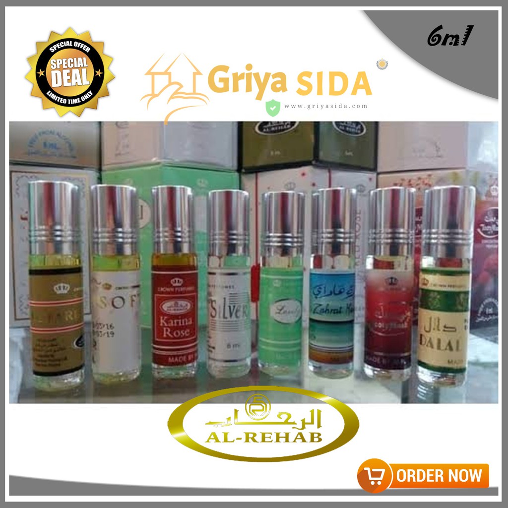 Parfum al rehab roll on 6ml Minyak wangi al rehab 6ml (6pcs) original Import Non Alkohol Grosir