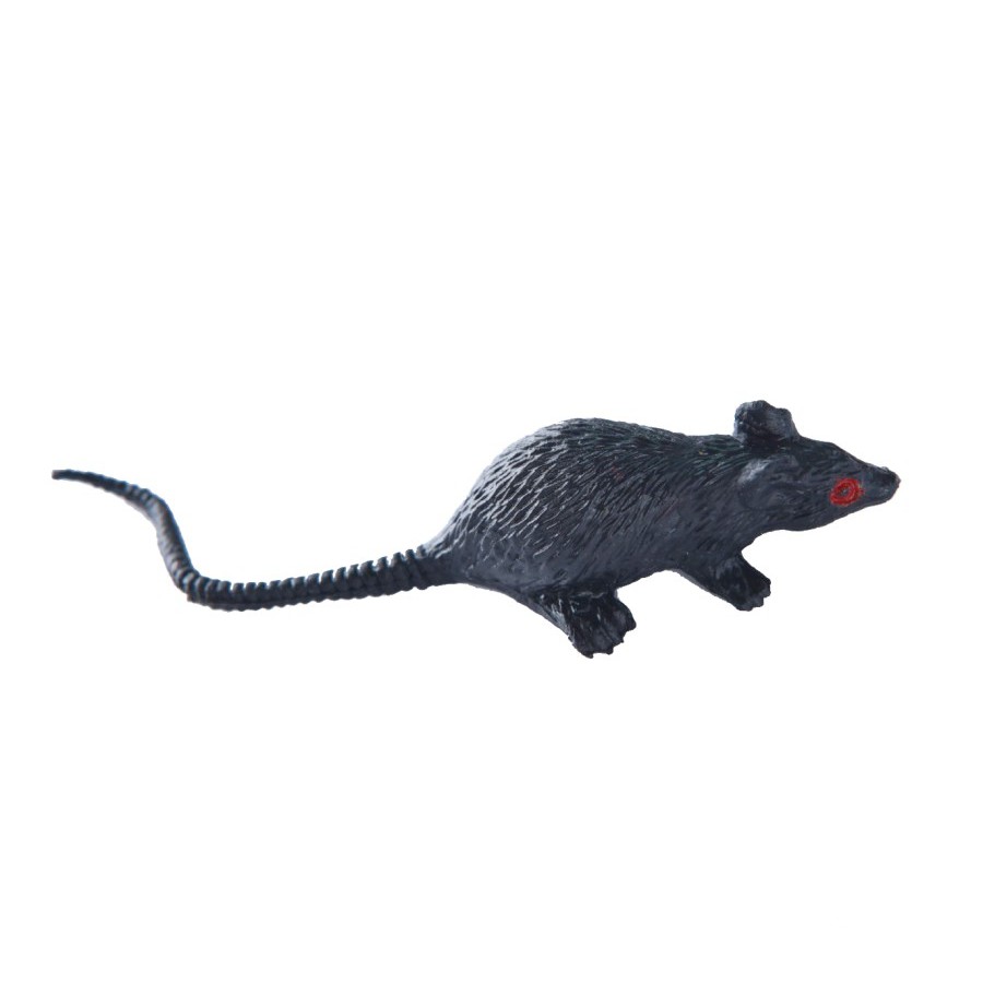 TIMI tikus mini curut 8 x 1.5 cm hitam mainan gag prank toy squishy