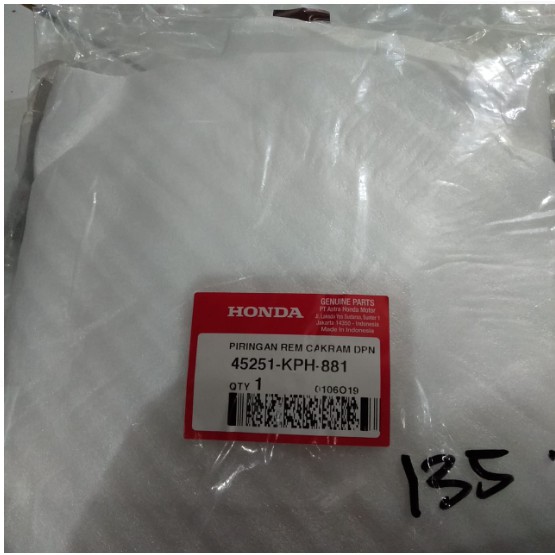 Piringan cakram Depan Honda Supra X125 Karisma Revo Supra X 125 PGMFI gold 45251 KPH 881