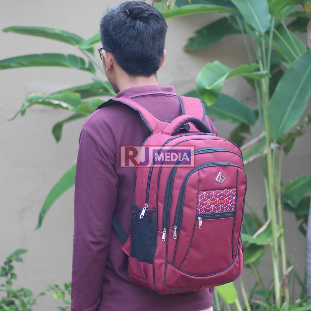 Tas Punggung Pria Tas Sekolah SMP SMA Alfito Jaring Spider Warna Merah Tas Pria Keren Tas Simple Premium Look Free Raincover Laptop In Bahan Tebal