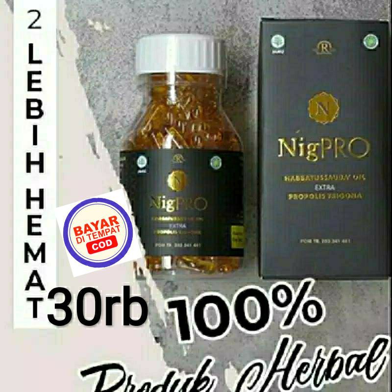 GROSIR 2BOTOL NIGPRO 200 KAPSUL HABBATUSSAUDA EXTRA PROPOLIS