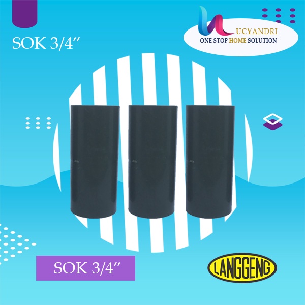 LANGGENG SOK 3/4&quot; IN AW/SOCKET PVC/SOCK/SOK LURUS SAMBUNGAN PIPA