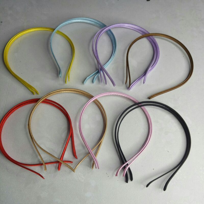 bando satin bandana besi lapis satin per biji