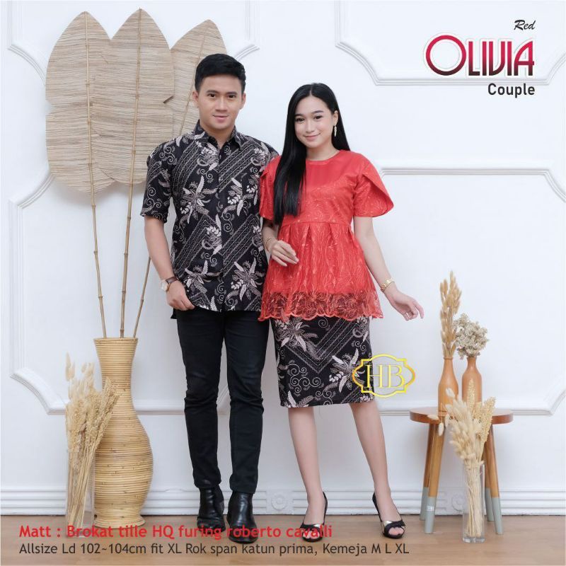 COUPLE DRESS BROKAT TERBARU / COUPLE RNB ROK PENDEK KEMEJA BATIK / COUPLE NATAL PASANGAN