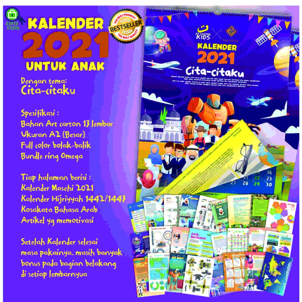 

Kalender 2021/ Kalender Dinding 2021/ Kalender Anak 2021/ Kalender Anak Muslim Edukasi KING SALMAN