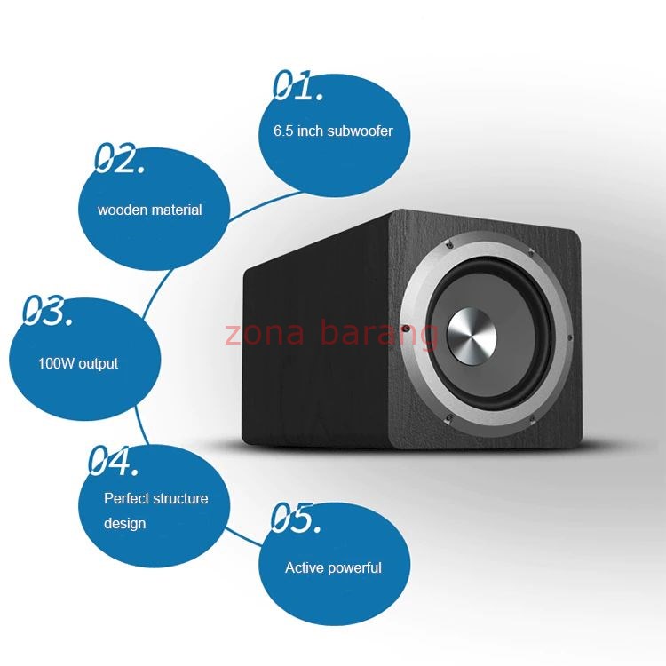 iBASS SUBWOOFER ACTIVE 6,5 INCH 100 WATTS RMS LINE OUT IN DEEP BASS