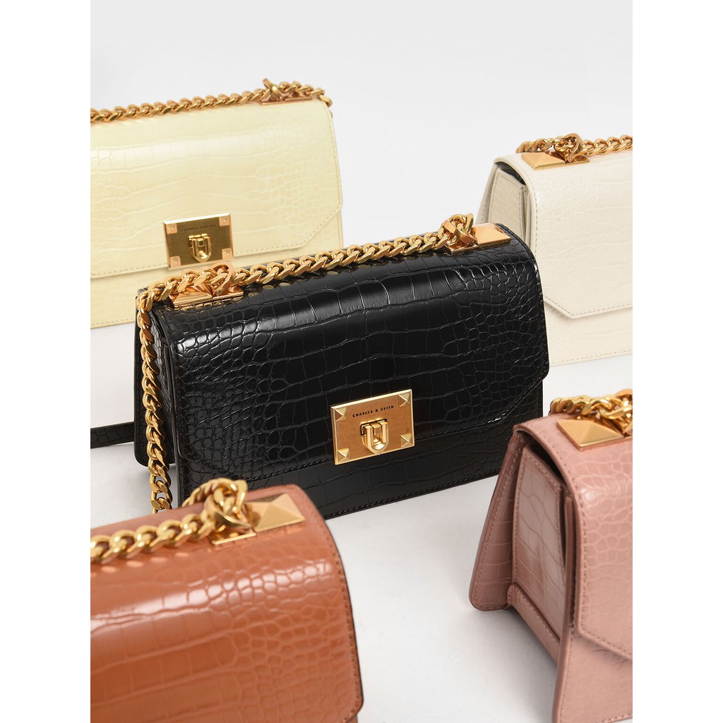 Tas Charles&Keith Croco Shoulder Bag 700 CK