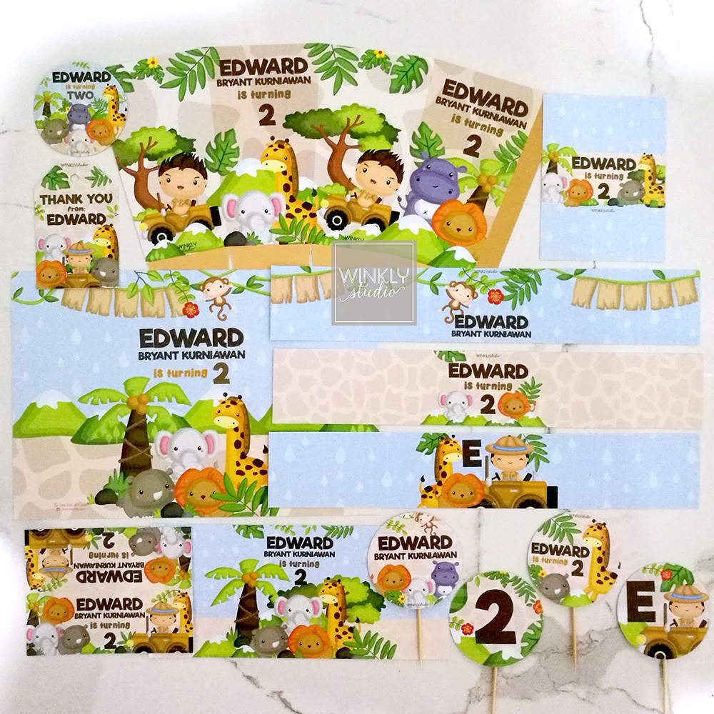 Animal Safari Zookeeper Dessert Table Sweet Corner Party Printable Pesta Ultah Backdrop Banner Shopee Indonesia