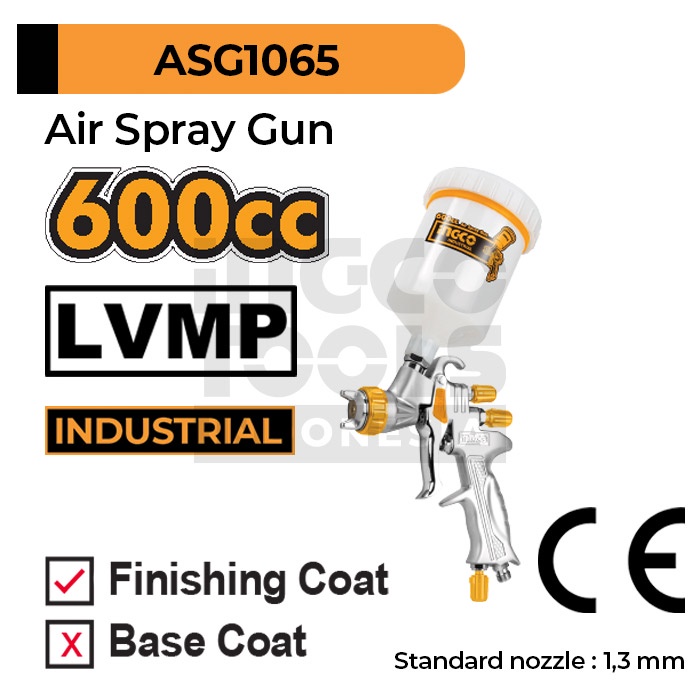 lvmp air spray gun  600 ml  ingco asg1065 cat semprot professional body paint mobil
