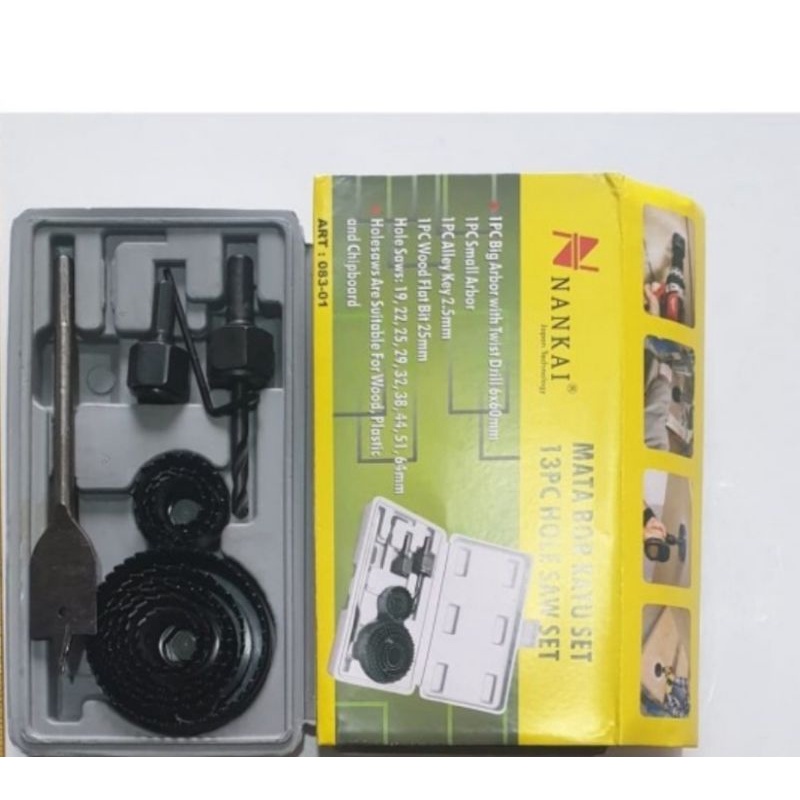 holesaw kit 13 pcs mata bor kayu hole saw kit 13 set pelubang kayu bulat