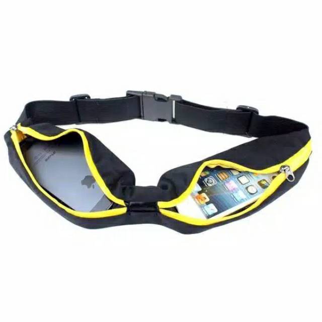 Tas Lari / Tas Olahraga / Tas Sepeda / Pocket Smart Belt 2 Kantung Running Sport Elastic