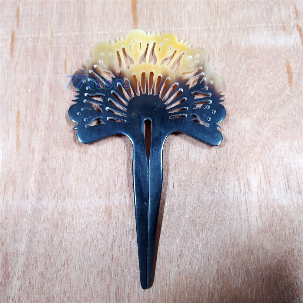 tusuk sanggul konde jawa klasik hiasan rambut bahan tanduk sapi original ukir medium handmade