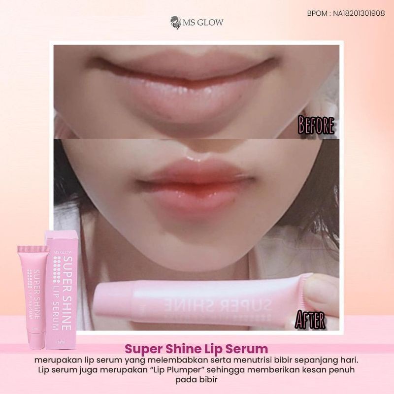 MSGLOW LIP SERUM BIBIR KERING LIP BALM GELAP PELEMBAB PINK MERONA