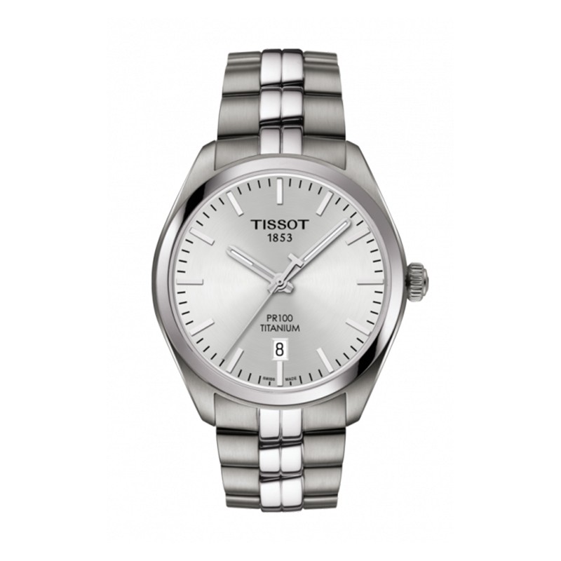 Jam Tangan Pria TISSOT T101.410.44.031.00 PR 100 Silver Dial Titanium Strap