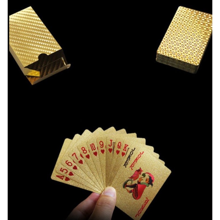 Mainan kartu Lapisan Gold Foil Motif Dollar