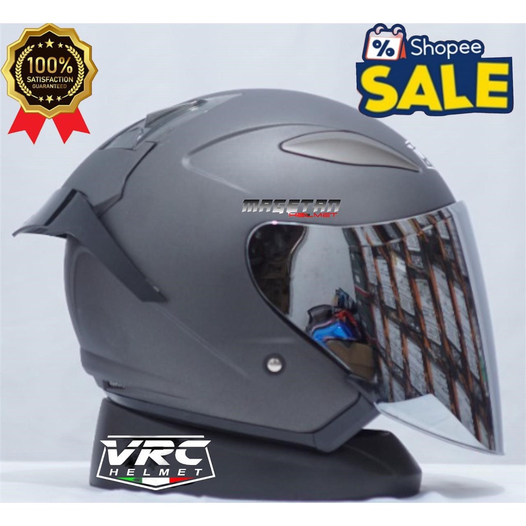 HELM VRC CENTRO SOLID/POLOS (paket ganteng spoiler)-GUNMET DOFF spoiler