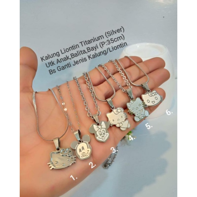 kalung titanium Karakter anak silver