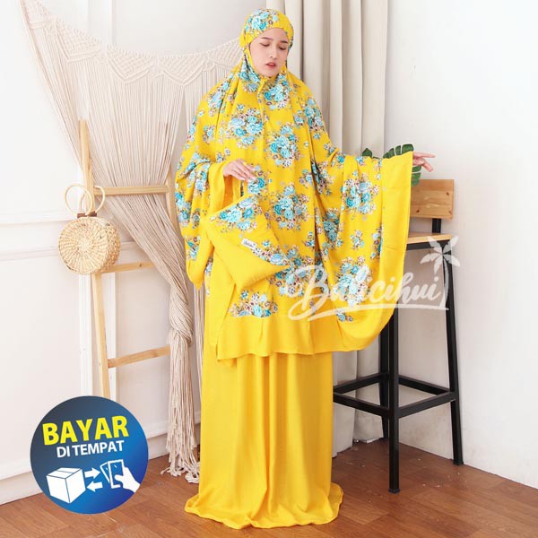 Balicihui Mukena Nadia Kuning 2 Mukena Bali Dewasa Mukena Dewasa Jumbo by Balicihui