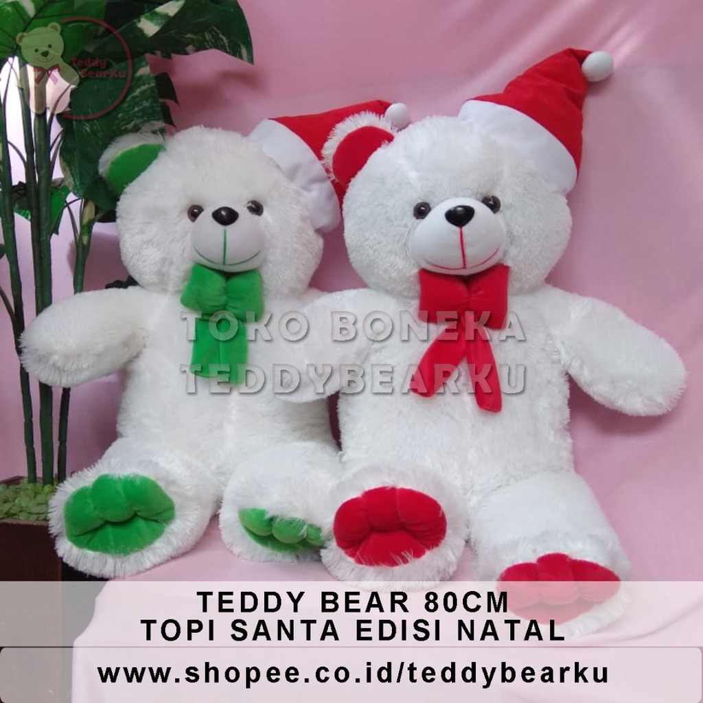 TERBATAS! BONEKA BERUANG TEDDY BEAR 80CM TOPI SANTA JUMBO EDISI NATAL PRODUSEN LANGSUNG