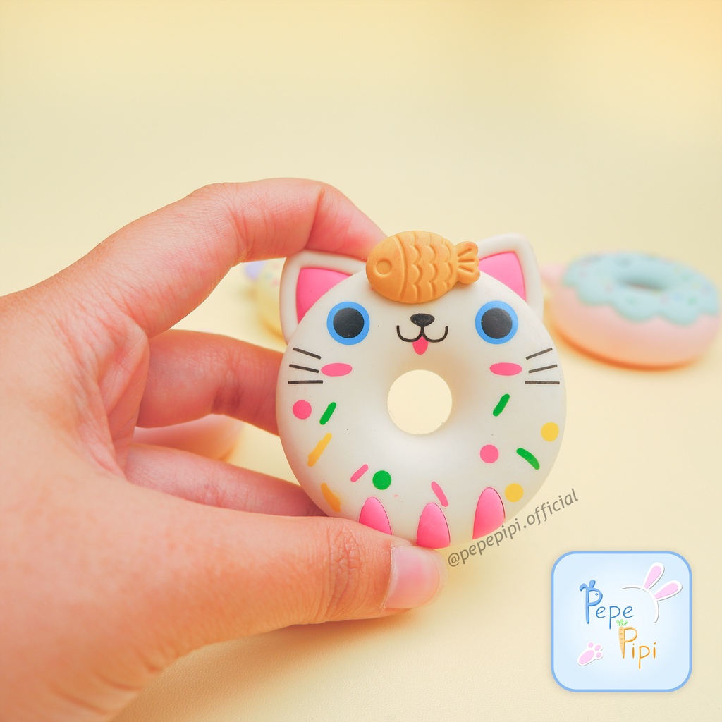 Penghapus Box Qi Hao Donat Besar QH-8421 Setip Hapusan Pensil Eraser stip setip unicorn panda cat kucing dog anjing