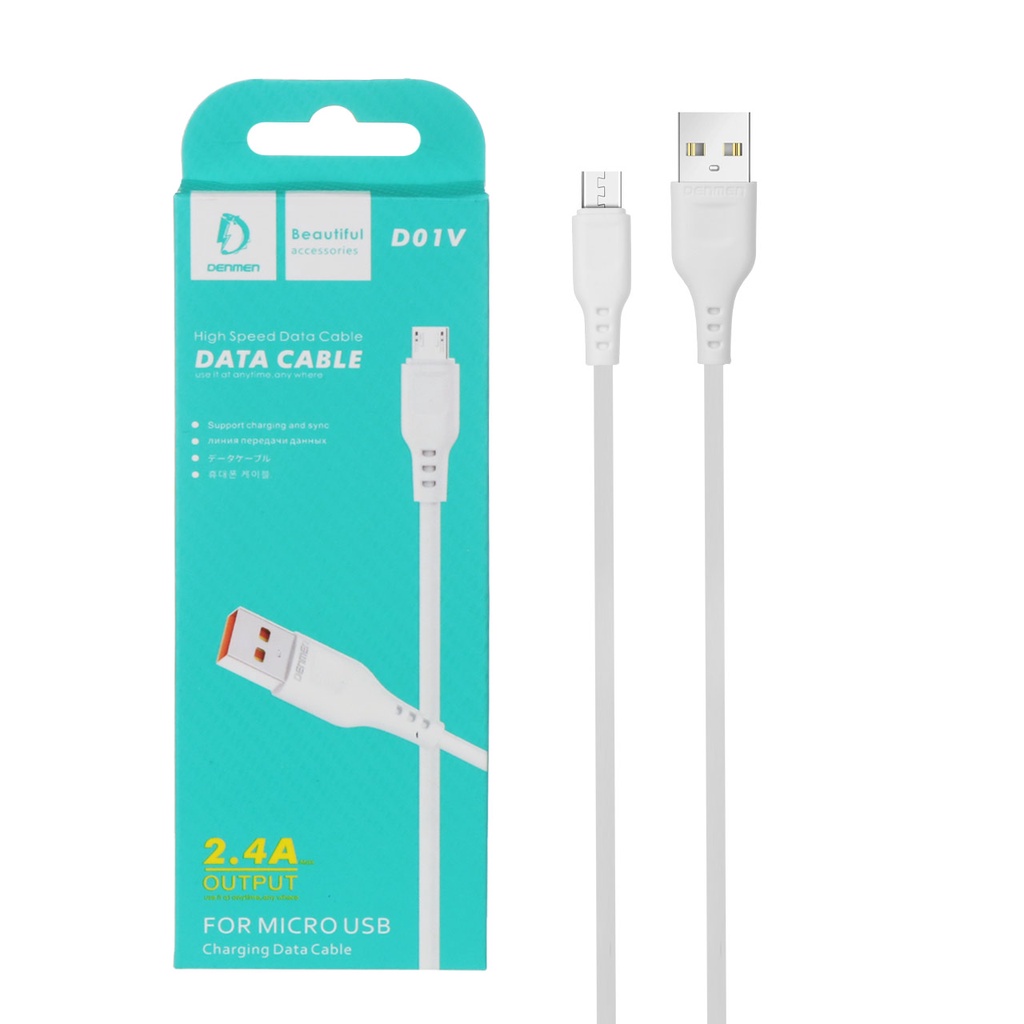 Kabel data 2.4A denmen D01V Micro Usb kabel charger all merek kabel data denmen