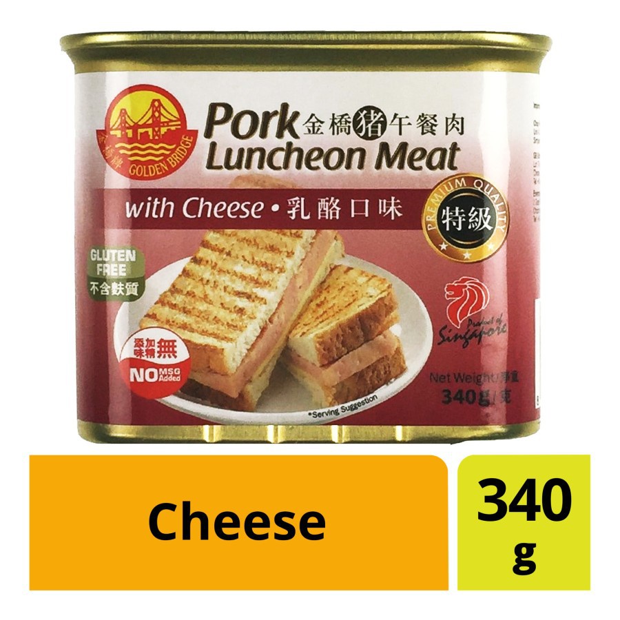 

Golden Bridge Pork Luncheon Meat With Cheese Gluten Free 340 Gram