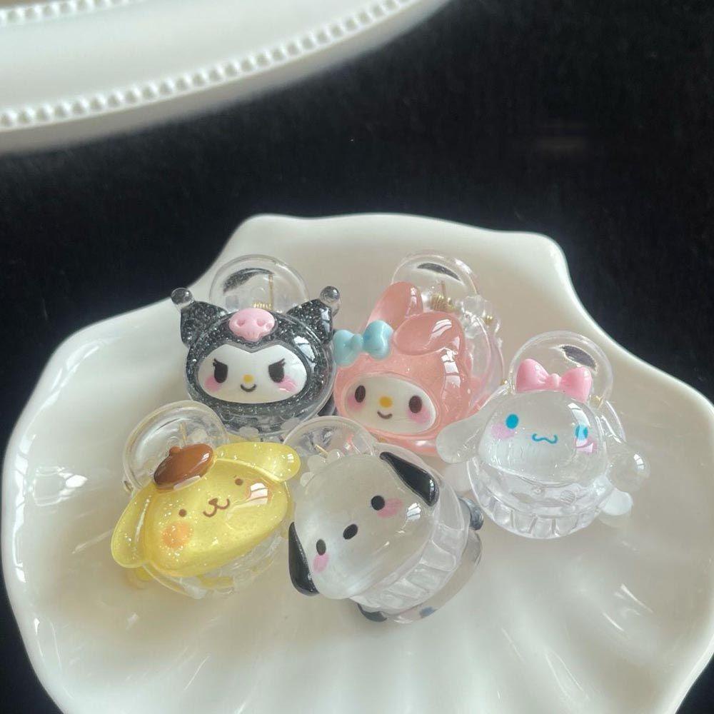 Agustina Wanita Cakar Rambut Hiasan Kepala Sweet Kuromi Melody Cinnamoroll Dog Kecil Ponytail Holder