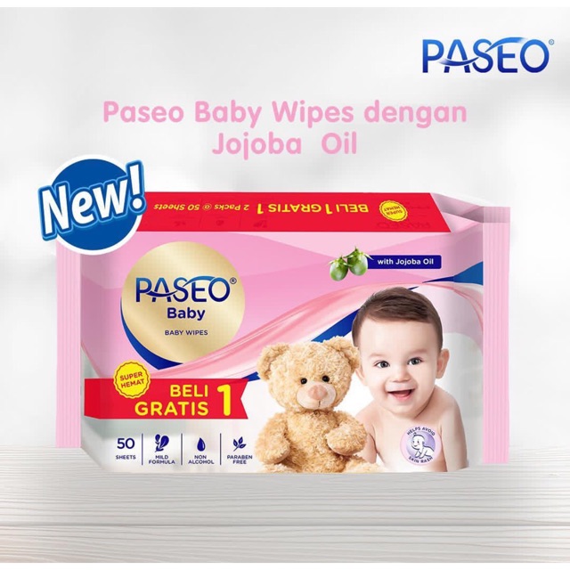 tissue basah paseo wipes baby new