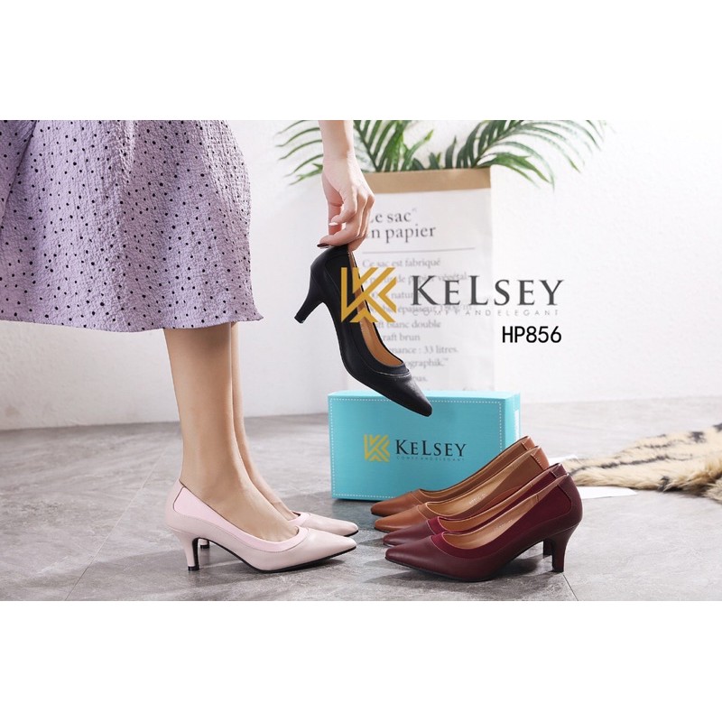 (GRATIS ALAS KAKI) Kelsey Sepatu Heels 6cm Pantofel Formal HP856