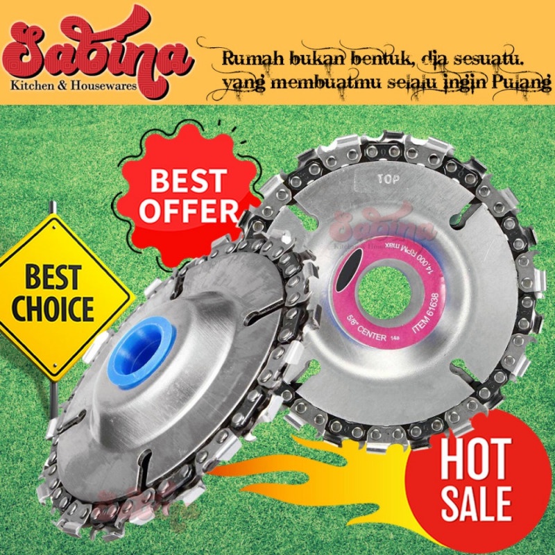 Kepala Mata Gerinda Potong  Gergaji Kayu Karet Angel Grinder Disc 4inc