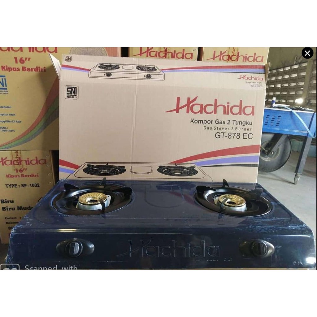 Kompor gas 2 tungku teflon HACHIDA GT 878EC