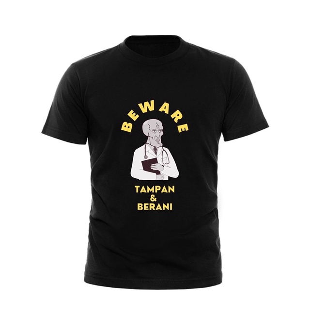 BAJU KAOS SABLON DOKTER - SQUIDWARD TAMPAN DAN BERANI
