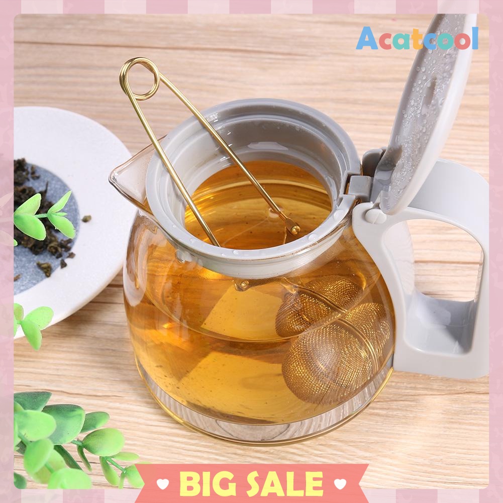 Gold Stainless Steel Tea Infuser Sphere Mesh Tea Strainer Herb Spice Filter