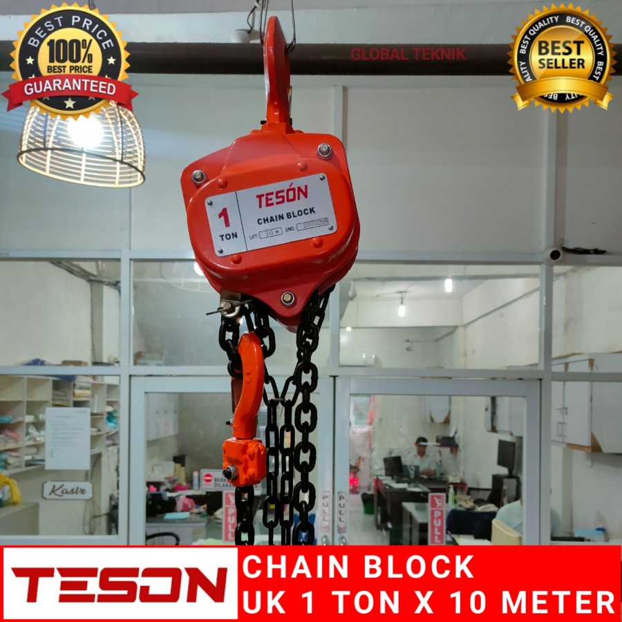 Takel manual 1 ton 10 meter Kerekan Katrol 1Tx10M Derek Hoist Lift chain