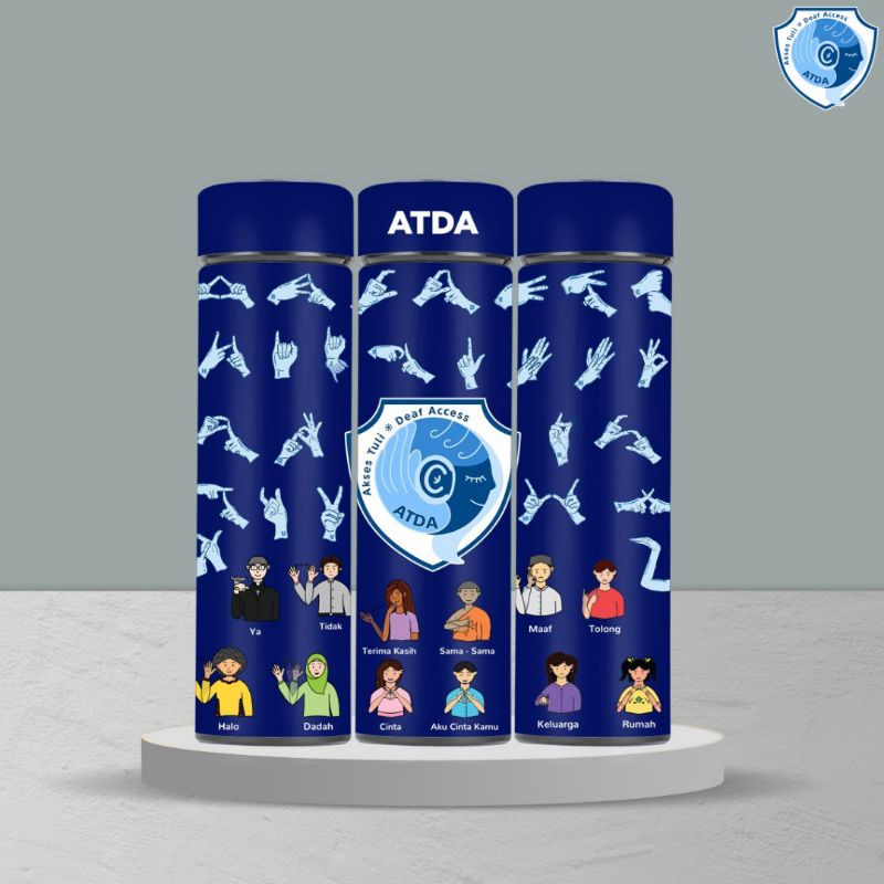 Botol Minum Bottle ATDA ISL (Indonesian Sign Language) / Bisindo (Bahasa Isyarat Indonesia)