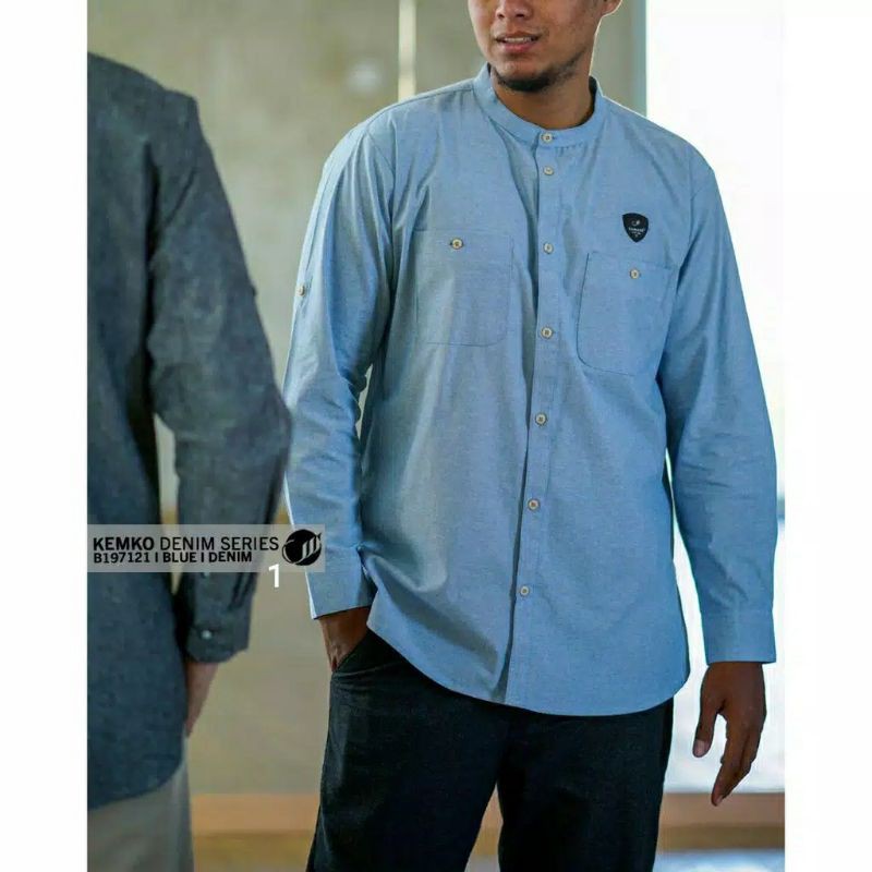 SAMASE KEMKO KEMEJA KOKO B-197 DENIM LENGAN PANJANG