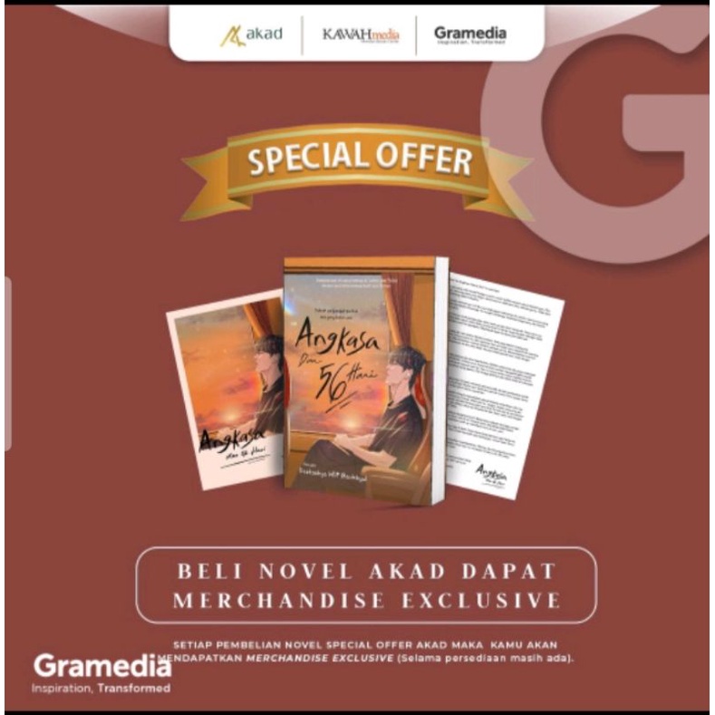 Novel Angkasa dan 56 hari - Destashya WDP ( Ravinkyu) gift special offer merchendise exclusive