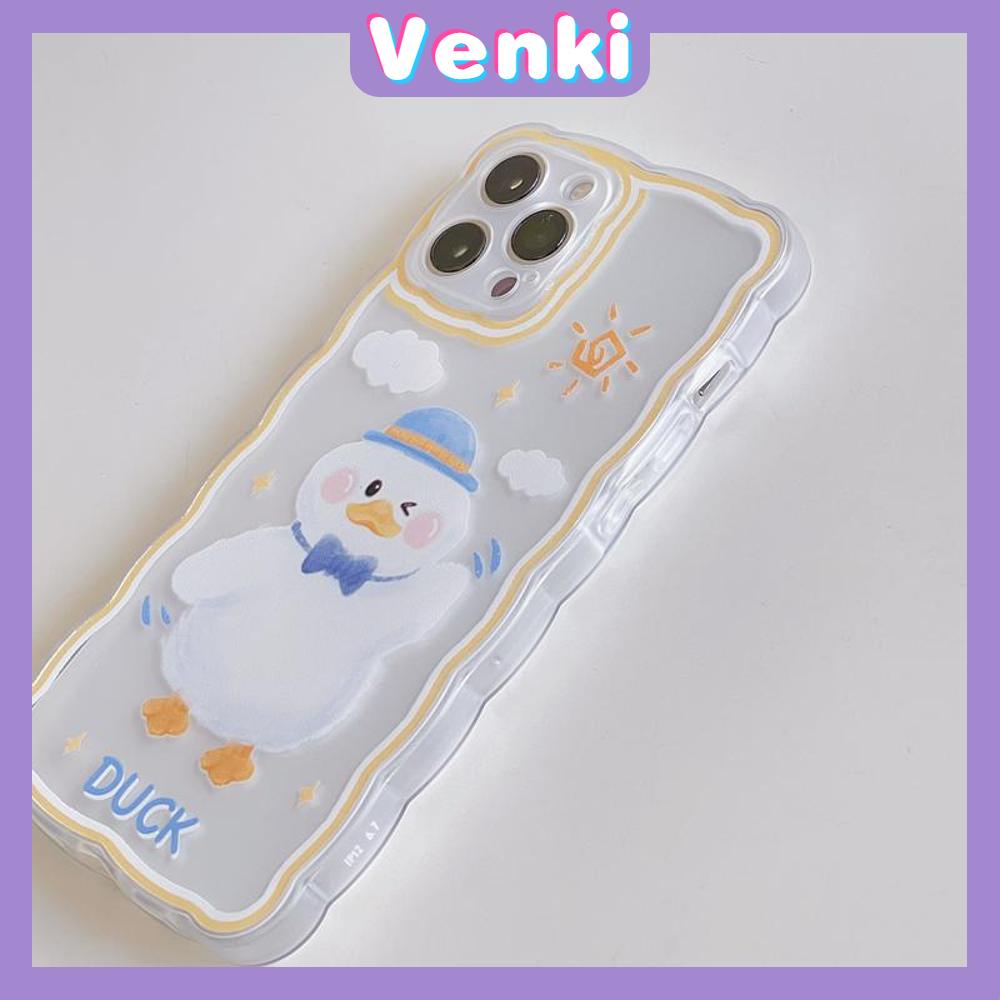 iPhone Case Silicone Soft Case Clear Case Wave Non-Slip Shockproof Camera Cover Protection Duck Cute Compatible For iPhone 13 Pro Max iPhone 12 Pro Max iPhone 11 iPhone7 Plus