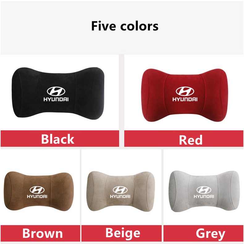 G-club Bantal Leher Bahan Kulit Rusa Memory Foam Untuk Headrest Mobil Hyundai