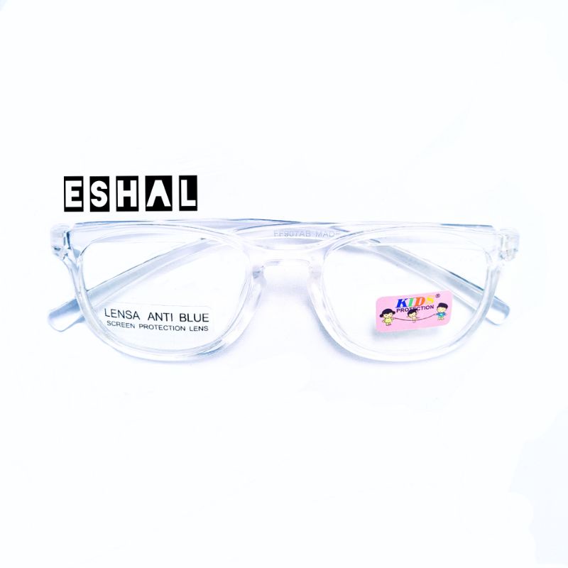 KACAMATA ANAK ANTI RADIASI (BLUERAY) CEWE COWO-Putih bening